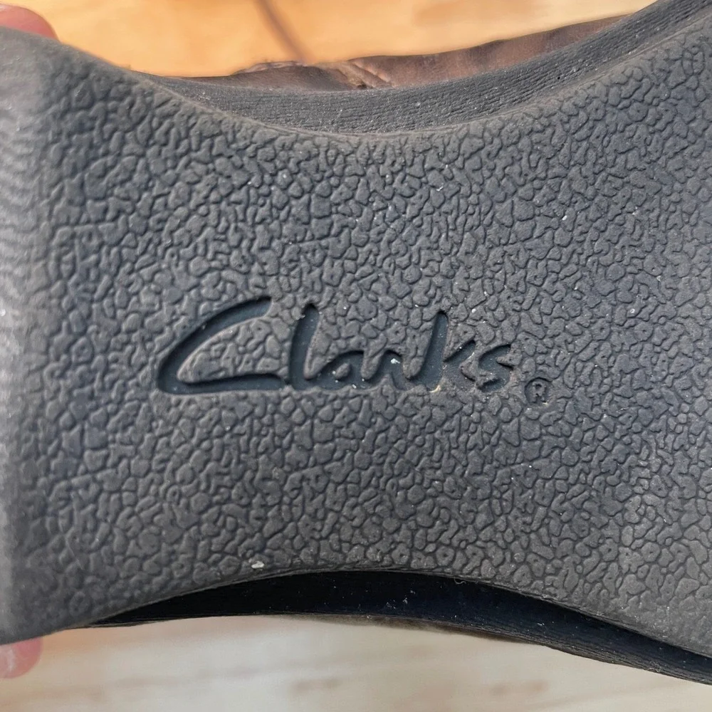 Clarks Women's Brown Leather Lace Up Side Zip Ankle‎ Boots Size 7M